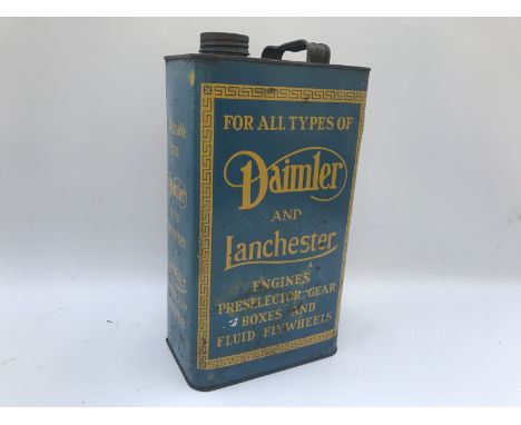 A Daimler Engine Oil gallon can.