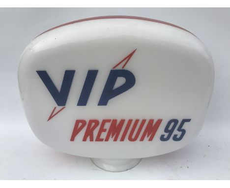 A VIP Premium 95 glass petrol pump globe by Hailware, in excellent condition.