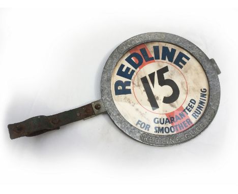 A rare Redline-Glico Ltd. circular petrol pump price tag.