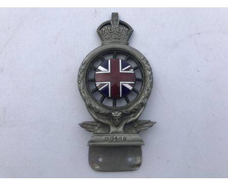 An early RAC member's badge by Elkington & Co. no. DG486, with a good Union Jack enamel centre. 