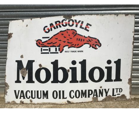 A Mobiloil Gargoyle rectangular enamel sign, 45 x 30".