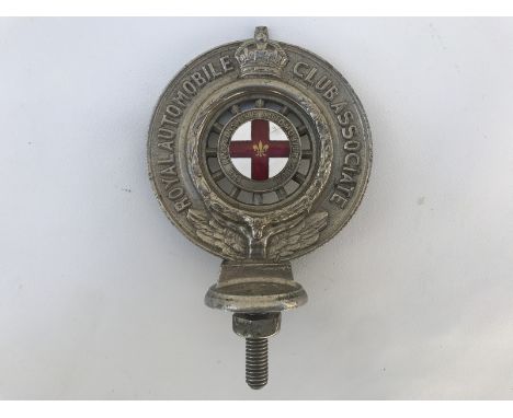A Royal Automobile Club Associate car badge with the Lincolnshire Automobile Club part enamel centre, stamped N206, the badge