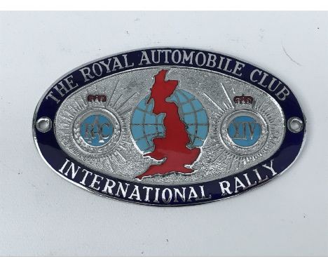 A Royal Automobile Club International Rally oval enamel badge, 14th Rally.