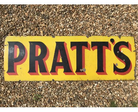 A Pratt's rectangular enamel sign by Protector of Eccles, dated 1922, 52 x 18".