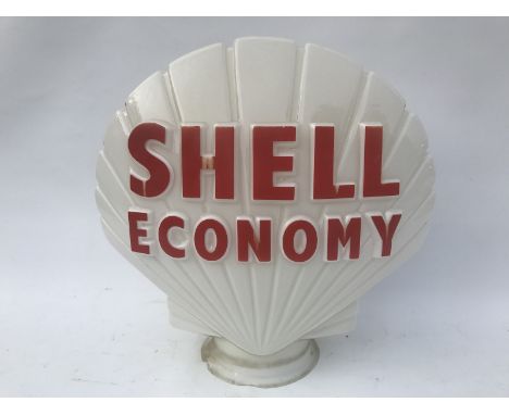 A Shell Economy glass petrol pump globe by Hailware.