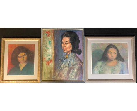 R. C. Botting A.R.C.A.Portrait - Mrs Savagesigned, pastel, 43cm x 36cm; another similar;L. Vigilante, Portrait of a Lady, sig