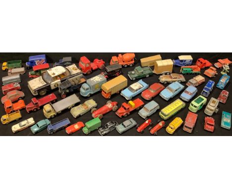 Diecast Vehicles - a Lesney VW Camper van; others including Dinky, Matchbox, Corgi; qty, all playworn 