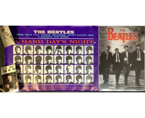 The Beatles - a facsimile signed photograph of the band; a 3-D poster; sheet music, With A Little Help From My Friends; a pos