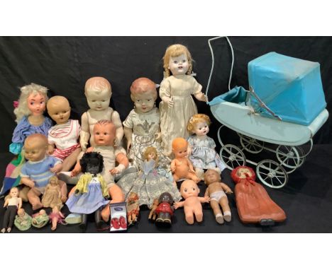 Toys - a collection of mid 20th century and later plastic and painted composition dolls, comprisng a novelty Dunlop rubber ho