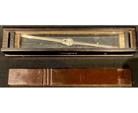 Militaria - a military trough compass, bakelite case, J.M.G. &amp; Sons Ltd, 17cm long 