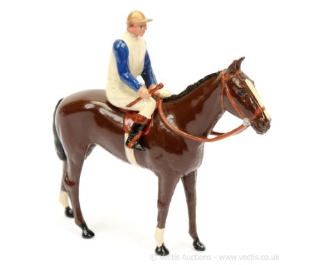 Britains - Racing Colours Series - Owner - Mr. E. Esmond, [Un-catalogued, 1933], comprising: Horse - Dark Brown, Jockey Colou