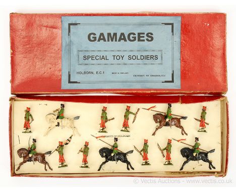Britains for Gamages - Types of the Indian Army - Display Set - Cavalry, 1930's Issue, comprising: Bengal Infantry [Green Jac