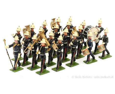 Britains - Set 1288 - Band of the Royal Marines, [1936 version 1941 Issues], comprising: Marching Drum Major &amp; 20 x March