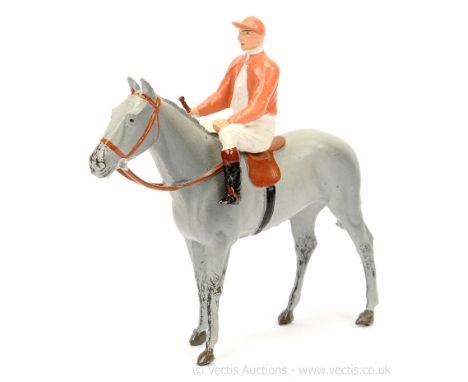 Britains - Racing Colours Canadian Series - [1930] - Owner - Mr. G.F. Leader, comprising: Horse - Grey, Jockey Colours - Pink