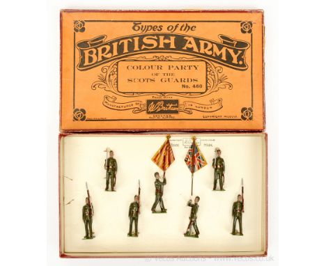 Britains - Set 460 - Colour Party of the Scots Guards, [Previously Unknown &amp; Un-catalogued 1940/1 version], comprising: S
