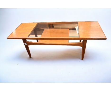 A 1970s G plan part glazed coffee table with inner shelf, great condition.