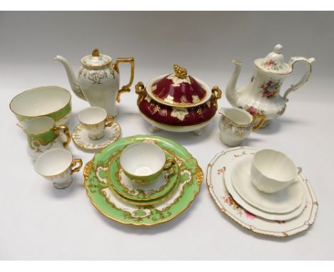 A collection of Royal Crown Derby china to include a mid 20th Century gold vine part coffee service with pot circa 1909, a De