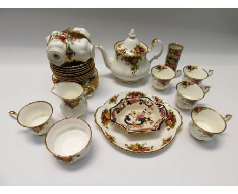 Mid to late 20th Century collection of Royal Albert Old Country Rose tea set items including teapot along with Spode and Maso