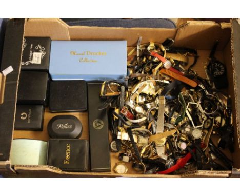 A large collection of wristwatches to include as new items in boxes and vintage pieces. All untested. Some are missing parts 