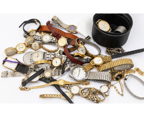 A collection of ladies and gents vintage dress watches comprising gold plated and steel versions, to include a 1970s Winegart