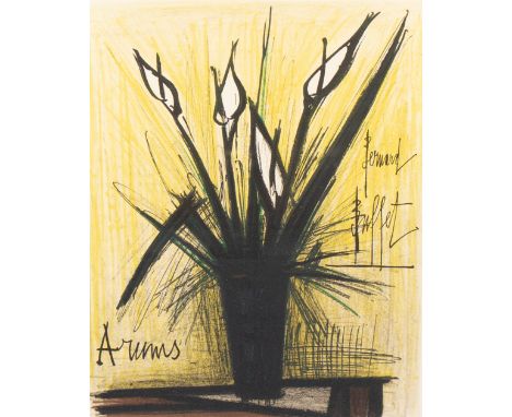 Bernard Buffet: a lithograph entitled 'Arums', published in the 1960s, from an edition of 200.