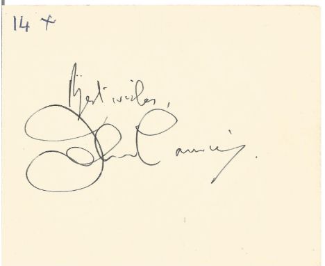 John Laurie 1897 1980. A signed 4.5x 4 album page. Scottish actor, best remembered for his role as Private Frazer in Dads Arm