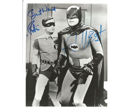 Burt Ward and Adam West signed 10x8 black and white Batman and Robin photo. Good Condition.  All autographs come with a Certi