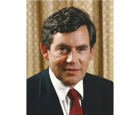 Prime Minister Gordon Brown signed 8 x 6 inch colour portrait photo. Good Condition.  All autographs come with a Certificate 