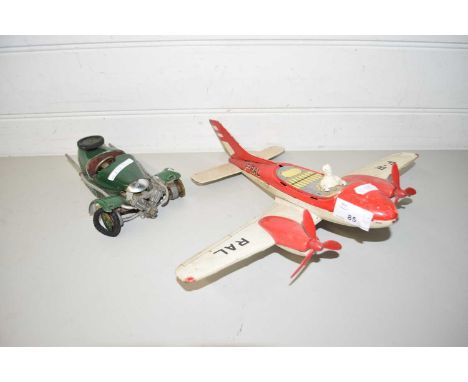 MODEL AEROPLANE AND TOY TIN CAR