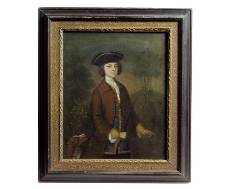 Manner of Devis Portrait of a huntsman with his hound Oil on canvas 30.1 x 24cm Provenance: From the collection of Sir Michae