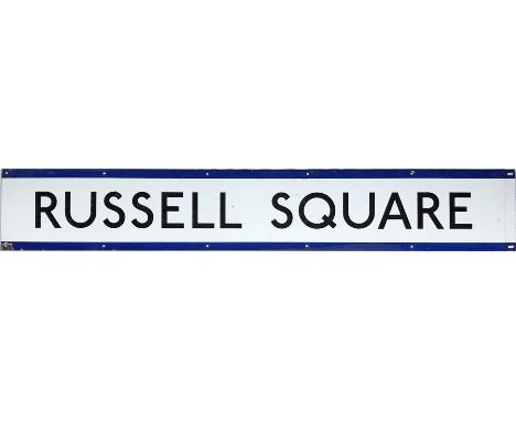 1960s/70s London Underground enamel FRIEZE PANEL from the platforms at Russell Square on the Piccadilly Line. Measures 56" x 