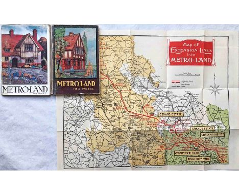 1921 and 1925 editions of "METRO-LAND" BOOKLET published by the Metropolitan Railway. The first has some wear, loose cover, n