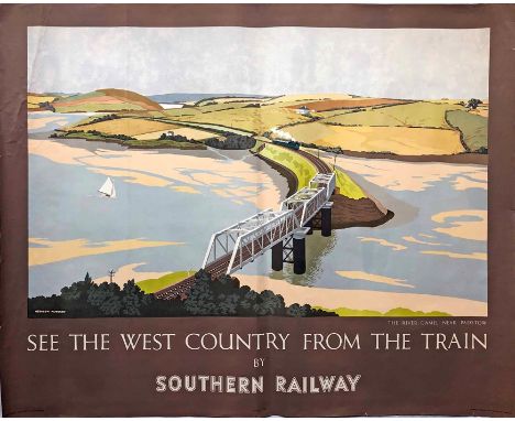 1947 Southern Railway quad-royal POSTER 'See the West Country from the Train' by Eric Hesketh Hubbard (1892-1957). Depicts a 
