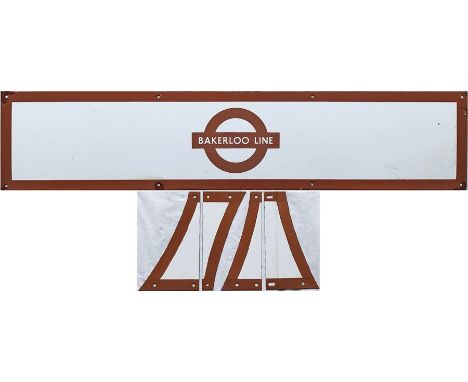 1960s/70s London Underground enamel PLATFORM FRIEZE PLATE for the Bakerloo Line with the line name on the bar of a traditiona