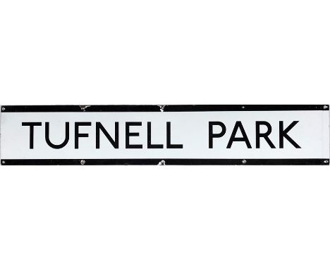 1960s/70s London Underground enamel FRIEZE PANEL from the platforms at Tufnell Park on the Northern Line. Measures 49" x 9" (