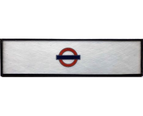 1930s London Underground translucent GLASS PANEL with pre-war-style bullseye on a white background. Said by vendor to be ex-S