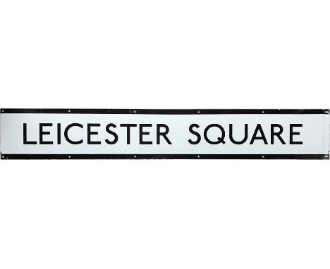 1960s/70s London Underground enamel PLATFORM FRIEZE PANEL from the Northern Line platforms at Leicester Square station in the