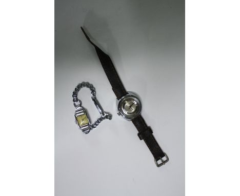 An Art Deco ladies cocktail watch and a vintage ladies Timex watch. Face. 3 x 3cm. (largest) 