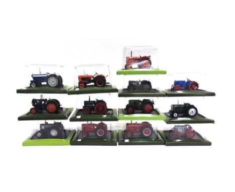 THIRTEEN 1/43 SCALE HACHETE DIECAST MODEL TRACTORS  each mint or near mint and in original bubble packaging. 