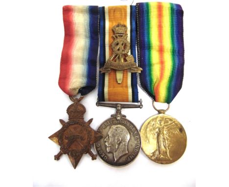 A GREAT WAR TRIO OF MEDALS TO SERGEANT R.E. DRAKE, ARMY SERVICE CORPS  comprising the 1914-15 Star (15970 PTE A. CPL. R.E. DR