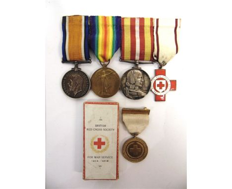 A GREAT WAR &amp; LATER GROUP OF FOUR MEDALS TO PRIVATE F.E. LEIGH, ROYAL ARMY MEDICAL CORPS  comprising the British War Meda