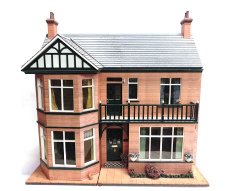 A 1/12 SCALE HONEYCHURCH 'PARKSIDE' DOLL'S HOUSE, IN THE FORM OF AN EDWARDIAN BRICK VILLA of principally plywood construction