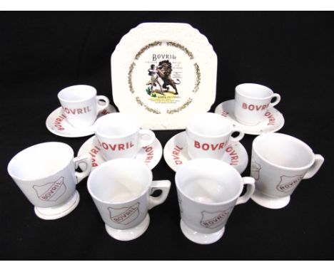 ASSORTED PROMOTIONAL CERAMIC WARES  comprising four Bovril mugs; four Bovril cups and saucers; four different Oxo mugs; two d