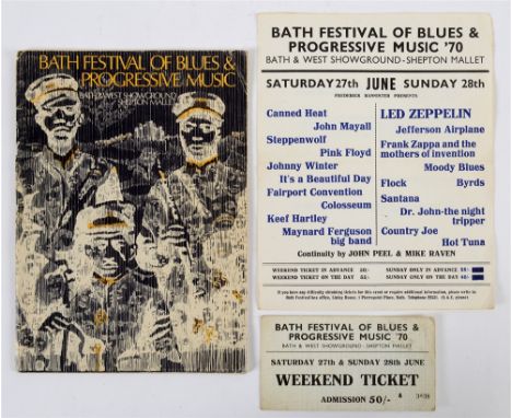 A BATH FESTIVAL OF BLUES &amp; PROGRESSIVE MUSIC '70 COLLECTION comprising a programme, the featured performers including Ste