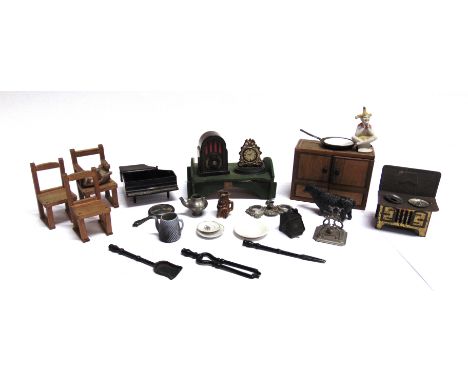 ASSORTED DOLL'S HOUSE FURNITURE &amp; ACCESSORIES  early-mid 20th century, various scales. 