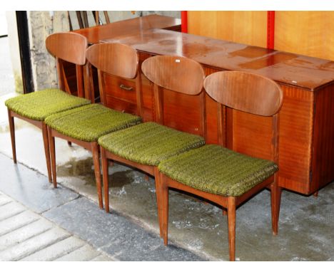 6 PIECE MID-CENTURY TEAK DINING SET COMPRISING SIDEBOARD, GATE LEG TABLE &amp; 4 CHAIRS     