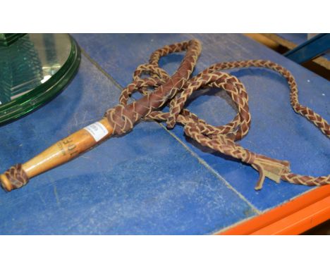 VINTAGE 10FT LEATHER WHIP     