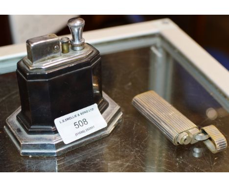 ART DECO RONSON TABLE LIGHTER &amp; VINTAGE CARTIER CIGARETTE LIGHTER     