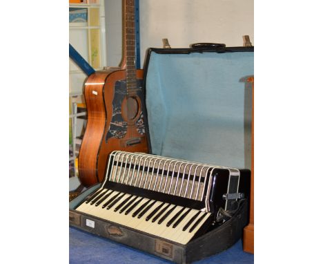 VINTAGE ACCORDION AND ACOUSTIC GUITAR     