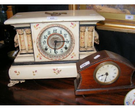 Victorian mantel clock and one other
